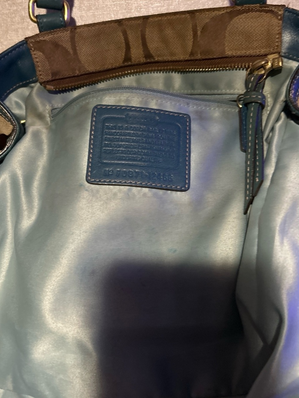 Coach Hampton Jackie Signature Canvas Tote with Emerald Python Trim - Picture 3 of 4